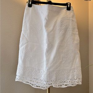 Pretty white linen skirt by Loft
